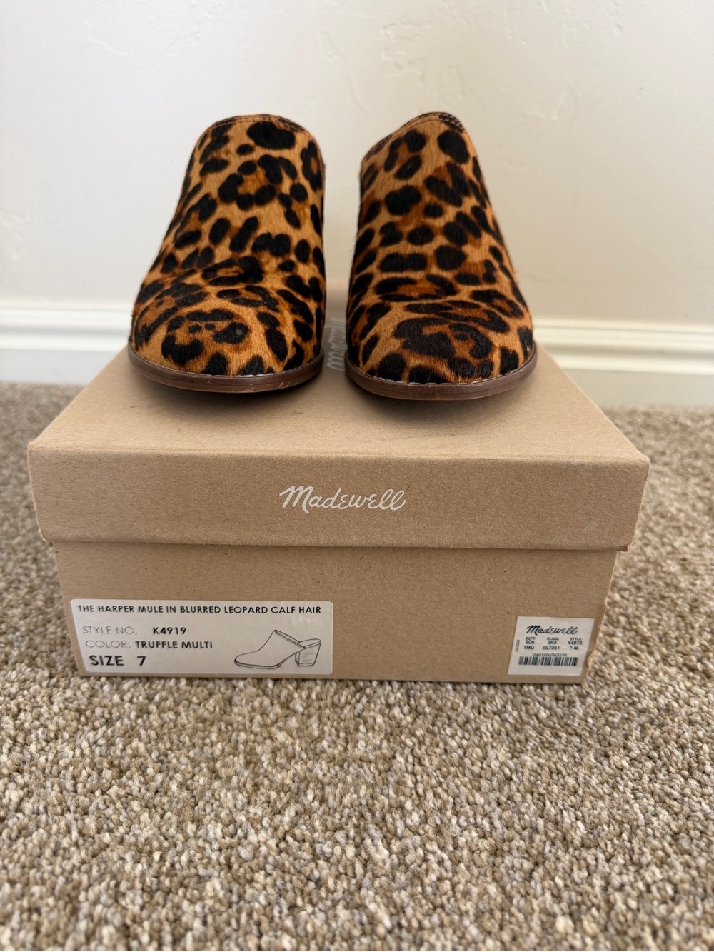 Madewell The Harper Mule in Leopard Calf-Hair